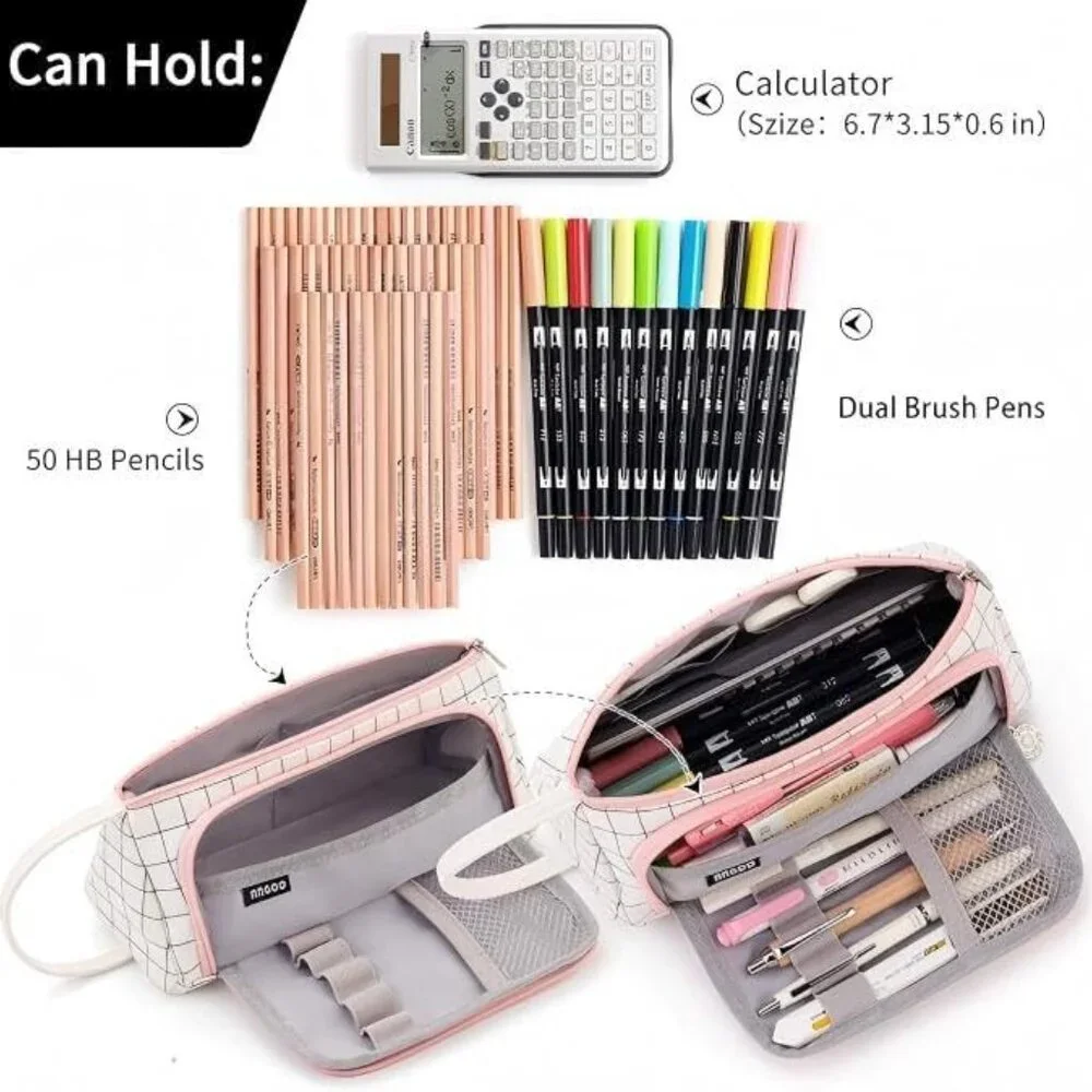 Big Capacity Pencil Case Pouch Pen Case Simple Stationery Bag School College Off - Picture 2 of 8